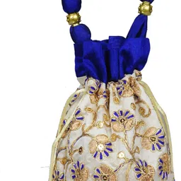 sunesh creation Women Blue, Blue, Gold Potli image 2