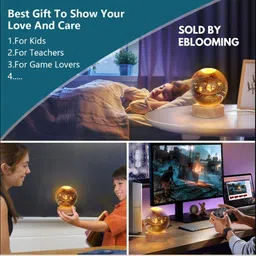 shopogenix 3D Dolphin Crystal Ball Night Lamp with Base for Living Room, decoration Night Lamp image 5