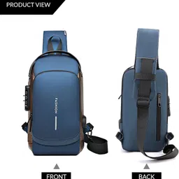 uzan Blue, Brown Men & Women Shoulder Bag Sling Business Men Chest Crossbody s with USB Charging Port-picture-35