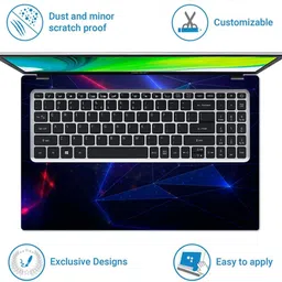 Flipkart SmartBuy Full Body Laptop Skin Sticker - Abstract Realistic Technology Particle Self Adhesive Vinyl Laptop Skin Compatible for 15.6 inch image 4