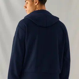 jump cuts Men Full Sleeve Solid Hooded Sweatshirt image 4