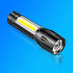 regals choice USB Rechargeable LED Torch with COB Side Light Long Distance Beam 5 hrs Torch Emergency Light image 2