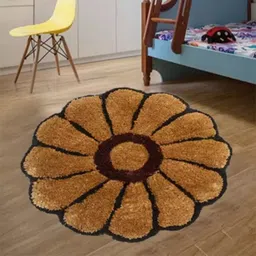 geeta enterprise Gold, Black Polyester Carpet-picture-13