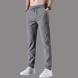 ficka Men Solid Grey Track Pants-picture-19