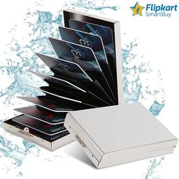 flipkart smartbuy Exclusive Silver Stainless Steel RFID Secure credit/debit Slot 10 Card Holder-picture-14