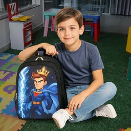 mous Stylish Prince Black Color Kids Backpack Waterproof School Bag-picture-12