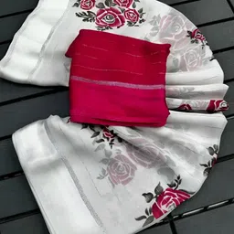 labheshwari Printed Bollywood Chiffon Saree image 3