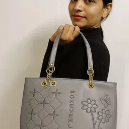 krishav Women Grey Hand-held Bag image 5