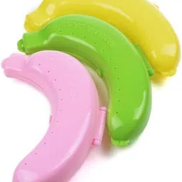 kthc BANANA SHAPE STORAGE CASE ( YELLOW,GREEN&PINK ) PACK OF 3 Containers Lunch Box-picture-14