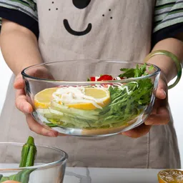 smilery Glass Mixing Bowl Glass Mixing Bowl 2300ML Borosilicate Microwave Safe Glass image 2