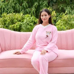 omi Women Night Suit Set Pink Printed image 5