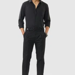 snitch Men Slim Fit Black Polyester Trousers image 3