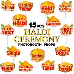 zyozi 15 Pcs Mehandi Props for Photoshoot,Marriage Props for Wedding,Bride to Be Props Photo Booth Board image 2