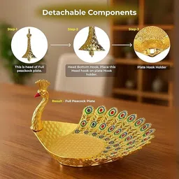 casa clasico Peacock Shape Fruit Tray for Dinning Table Tray Serving Set image 5