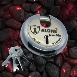 alone Iron Disc 90mm 4 Keys with Each 4 Padlocks Lock-Round, 9 Levers with Pack of 4 Lock image 3