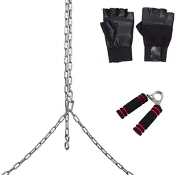 Chin up bar Rod & Hand Gripper with gloves for Height Increasing Chain Rod, Chin-up Bar and Chin up bar Hanging Chain Rod Fitness Accessory Kit Kit-image-35