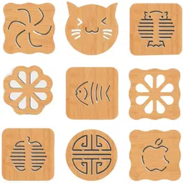 dormico D-WOODEN-COASTER-BIG-A-009 Wooden Trivet image 1