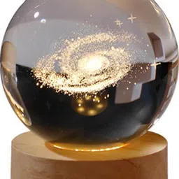 meddom 3D Galaxy Crystal Ball Night Light Lamp with Wooden Base Night Lamp-picture-23