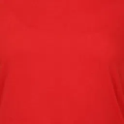 adyavastram Women Solid Round Neck Cotton Blend Red T-Shirt image 4