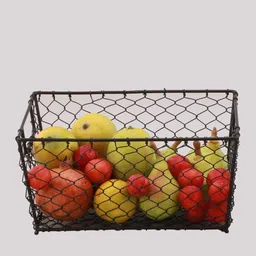 as industries Metal Knitted Mesh Wire Fruit & Vegetable Basket for Dinning Table, Iron Fruit & Vegetable Basket image 2