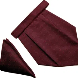 VOICI Paisley Design Maroon color pocket square and Cravat-image-8