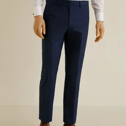 fubar Men Regular Fit Dark Blue Cotton Blend Trousers-picture-16