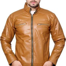 nasa Men Solid Leather Jacket image 5