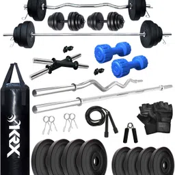 krx 30 kg PVC 30 KG COMBO 42 WB with Unfilled Punching Bag & PVC Dumbbells Home Gym Combo-picture-14