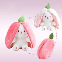 bunny box Reversible Soft Toy | Cute 2-in-1 Plush Rabbit (35cm) - 35 cm image 5