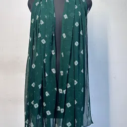 nayerang Chiffon Printed Dark Green Women Dupatta image 3