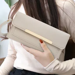 rolexo Casual, Formal, Party, Sports Cream Clutch image 1