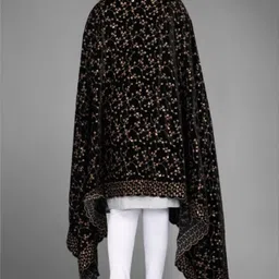 nv patel Velvet Embroidered Black Women Dupatta image 2