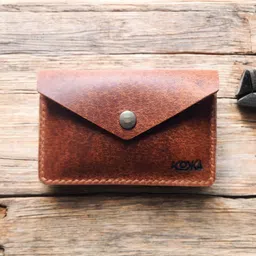 kozha Men & Women Casual Brown Genuine Leather Card Holder-picture-10