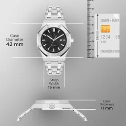 Carlington exclusive Series Premium Gents Wrist Analog Watch - For Men 8866 Steel Black image 3