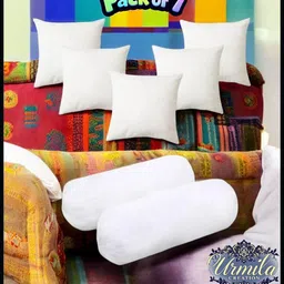 urmila creation 2 Bolester 5 Cushion Microfibre Stripes Bolster Pack of 7-picture-13