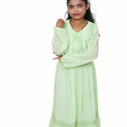 turtlebay clothing Women Wrap Light Green Maxi/Full Length Dress image 1