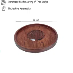 disoo fashions Brown Handpainted Wood Serving Tray image 2