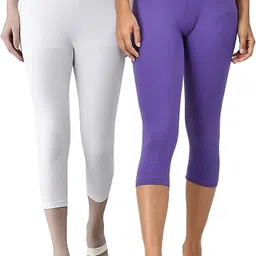 zayanqa 3/4th Capri leggings Women White, Purple Capri-picture-10