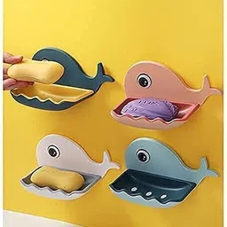 sjk Fish Shape Cute Adhesive Waterproof Wall Mounted Soap Dish(PACK OF 4) 1.235 image 2