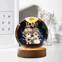 cheferyn 3D Love Crystal Ball Night Lamp, Solar System Love Crystal Ball Night Light Table Lamp image 2
