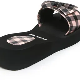 skytrap Stylish Comfortable and Trending Checkered Flip Flops Slide Combo of 2 Women Slides image 5