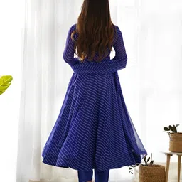 ssicreative Striped Georgette Stitched Anarkali Gown image 4