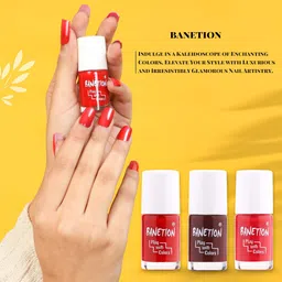 banetion Fashionista Nail Polish Mini Kit (Combo) of Different Shades |Persian Red|Cocoa Bean|Venetian Red|Cadmium Red| image 5