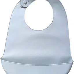 Reusable Silicone Baby Feeding Bibs Adjustable Neckline Waterproof Bib-image-0