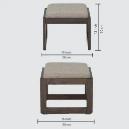 royaloak Boston American Coffee Table Set with 4 Stool in Brown Colour image 3