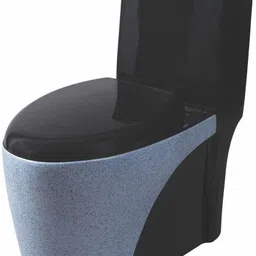 bm belmonte 813RB01 Platinum Western Toilet/Water Closet/Commode With Soft Close Toilet Seat Ceramic Designer One Piece Western Toilet / Commode / Water Closet / EWC S Trap 230mm / 9 Inch Numero Rustic Black Color Western Commode-picture-14