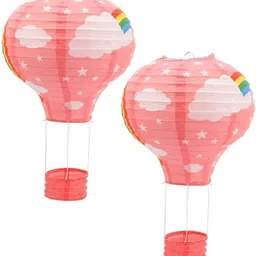 poptheparty Pink Parachute Paper Lantern Paper Lamps Party Paper Lanterns Ball Lamps Decor Pink Paper Hanging Lantern-picture-20