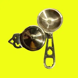 luxmiramna Brass / Pital Kajrota, Homemade Kajal Dani/ Pati / Box for Baby & Women-13 cm image 5