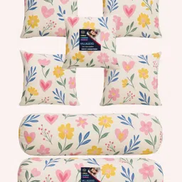 villagers Microfibre Bolster Pack of 7 Floral 5 Cushion and 2 Bolster-picture-20