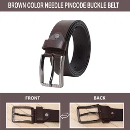 killer Men Formal, Casual, Party, Evening Brown Texas Leatherite Belt image 4